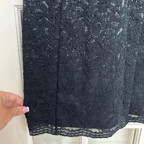 Banana Republic L'Wren Scott Collection Navy Lace Metallic Dress Size 4 NWT - Picture 9 of 15